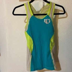 Yellow and blue Pearl Izumi tank top